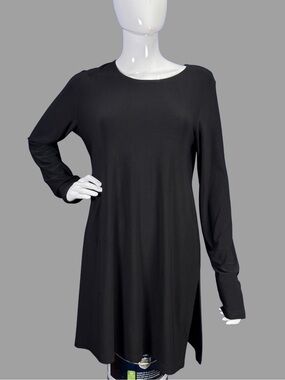 Sympli Long Sleeve Black Tunic Top